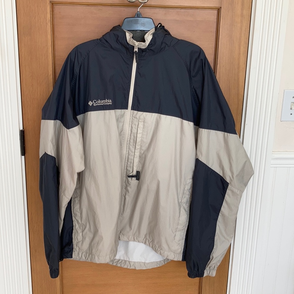 Columbia Navy and Cream Windbreaker